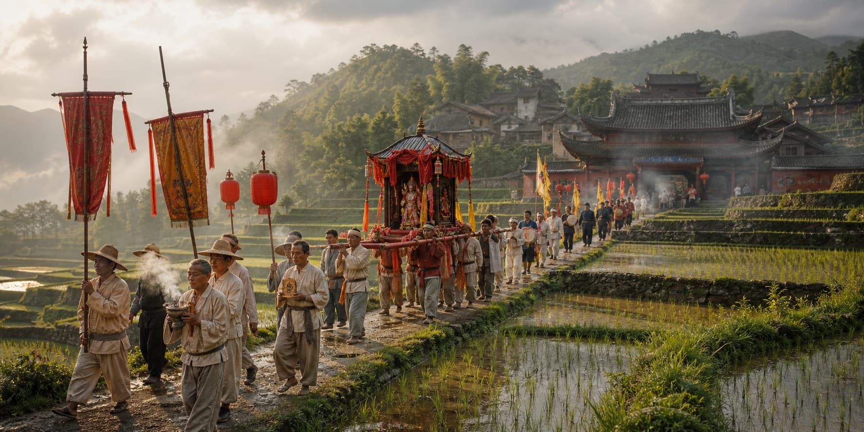 A millennium of devotion continued through Lord Zhang's procession across the fields